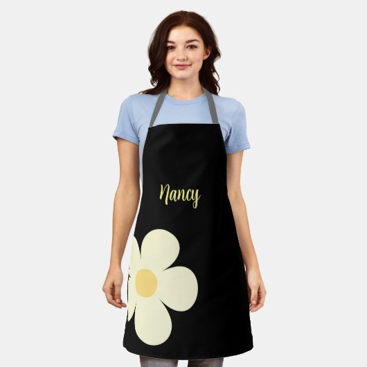 Pastelbloem met aangepaste tekst schort (Gedragen)