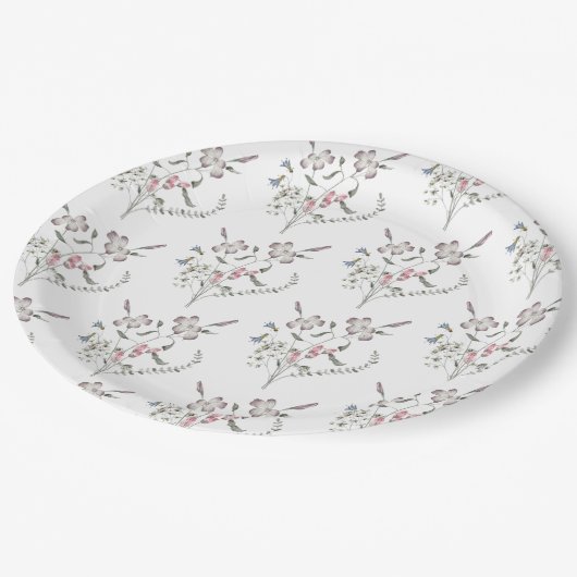 pastelbloem papieren bordje (Gekanteld)