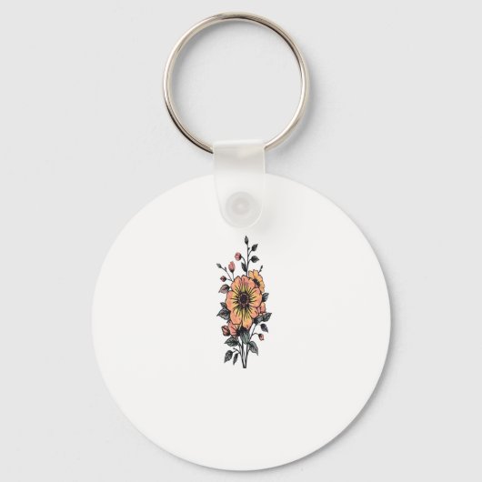 pastelbloem Sticker Sleutelhanger (Voorkant)