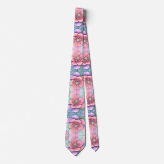 pastelbloem stropdas (Voorkant)