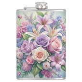 pastelbloem thermische trommel heupfles (Voorkant)