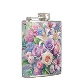 pastelbloem thermische trommel heupfles (Rechts)