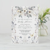 Pastelbloem vlinder lavendel baby meisje kaart (Staand voorkant)