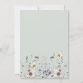 Pastelbloem vlinder lavendel baby meisje kaart (Achterkant)