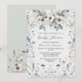 Pastelbloem vlinder lavendel baby meisje kaart (Voorkant / Achterkant)