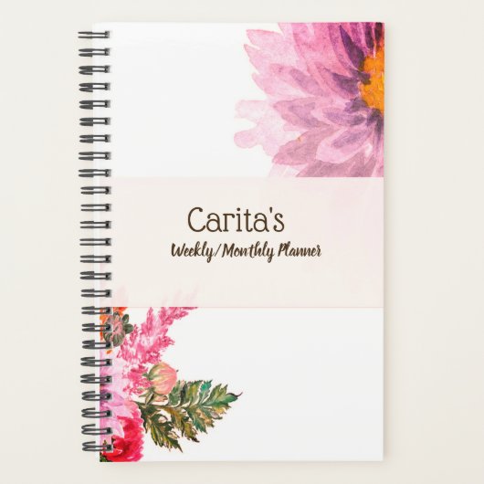 Pastelbloem Wekelijks/Maandelijks Planner (Voorkant)