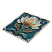 Pastelbloemblaadjes op Teal Tegeltje (Zijkant)