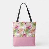 Pastelbloemen Alcoholinkt Kleurenblok Canvas tas (Achterkant)