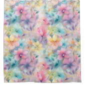 Pastelbloemen Douchegordijn (Voorkant)
