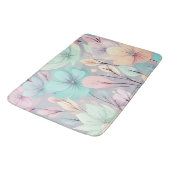 Pastelbloemen en bladeren op Paarse achtergrond Badmat (Gekanteld)