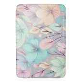 Pastelbloemen en bladeren op Paarse achtergrond Badmat (Voorkant Verticaal)