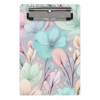 Pastelbloemen en bladeren op Paarse achtergrond Mini Klembord