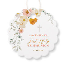 Pastelbloemen en groene Eerste Heilige Communie