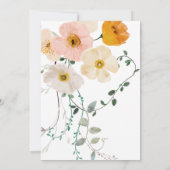 Pastelbloemen en groene Eerste Heilige Communie Kaart (Achterkant)