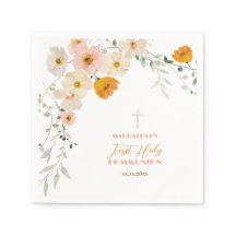 Pastelbloemen en groene Eerste Heilige Communie