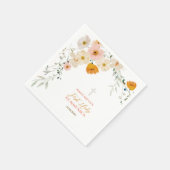 Pastelbloemen en groene Eerste Heilige Communie Servet (Hoek)