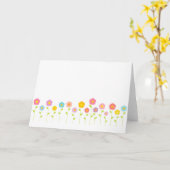 Pastelbloemen Gevouwen Wenskaart Kaart (Gele Bloem)