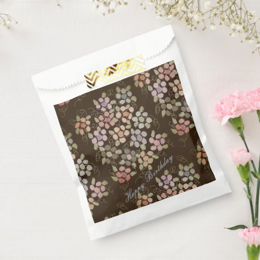 Pastelbloemen in pinken bedankzakje (Gezegeld)