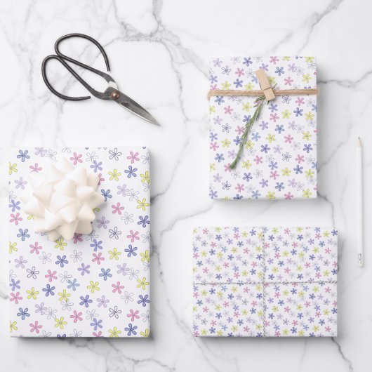 Pastelbloemen Inpakpapier Vel (Voorkant)
