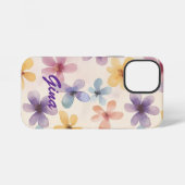 Pastelbloemen Retro Hippie bloemen iPhone Hoesje (Achterkant horizontaal)