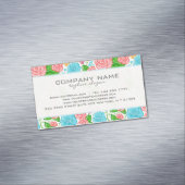 Pastelbloemen & Rozen in roze blauw en wit Magnetisch Visitekaartje (Voorbeeld)