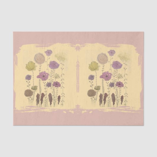 Pastelbloemen Tissuepapier (Voorkant)