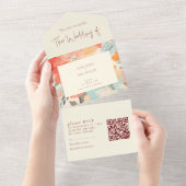  pastelbloemen trouwuitnodiging en RSVP All In One Uitnodiging (Afscheurbaar)