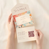 pastelbloemen trouwuitnodiging en RSVP All In One Uitnodiging