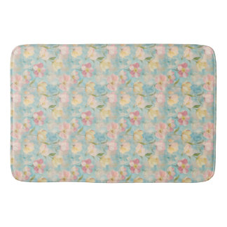 Pastelbloemen. Tuin schoonheid. Badmat