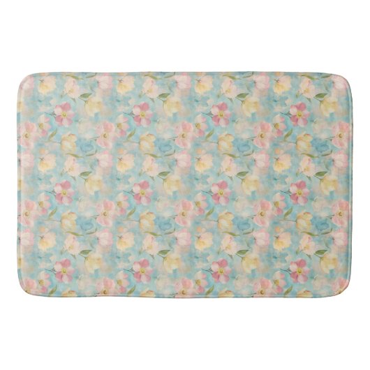 Pastelbloemen. Tuin schoonheid. Badmat (Voorkant)
