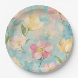 Pastelbloemen. Tuin schoonheid. Papieren Bordje