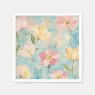 Pastelbloemen. Tuin schoonheid. Servet
