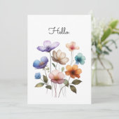 Pastelbloemen Waterverf Illustratie Aanpassen (Staand voorkant)