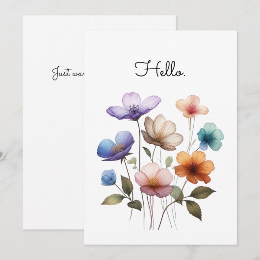 Pastelbloemen Waterverf Illustratie Aanpassen (Voorkant / Achterkant)