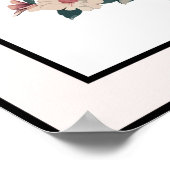  pastelbloemen zwart omtrek roze rand poster (Hoek)