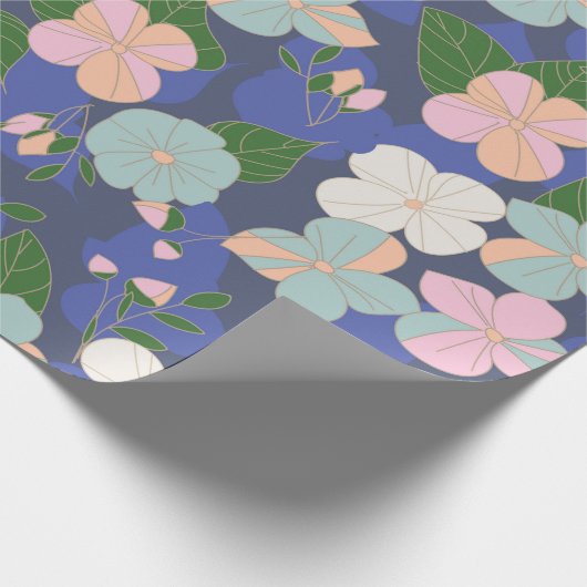 pastelbloementuin cadeaupapier (Hoek)