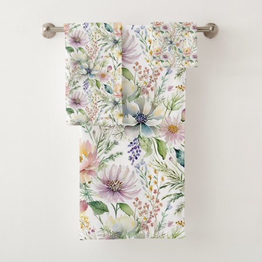 pastelbloemmotief bad handdoek (Insitu)