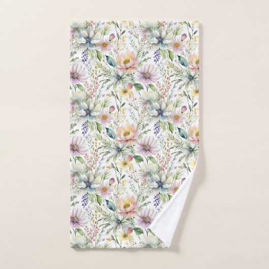  pastelbloemmotief bad handdoek (Handdoek)