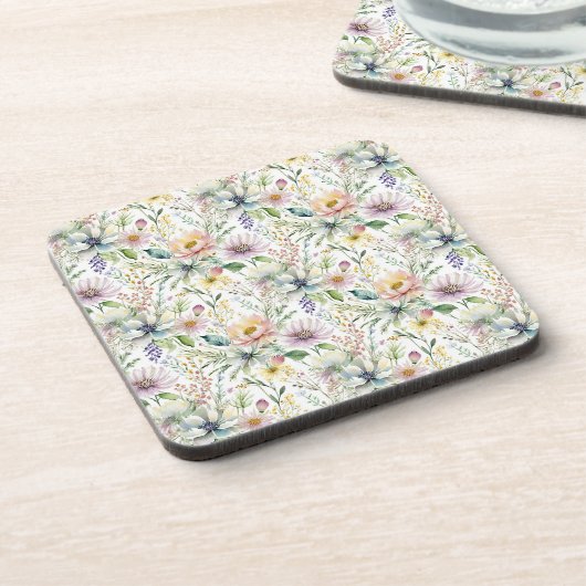  pastelbloemmotief bier onderzetter (Linkerzijde)