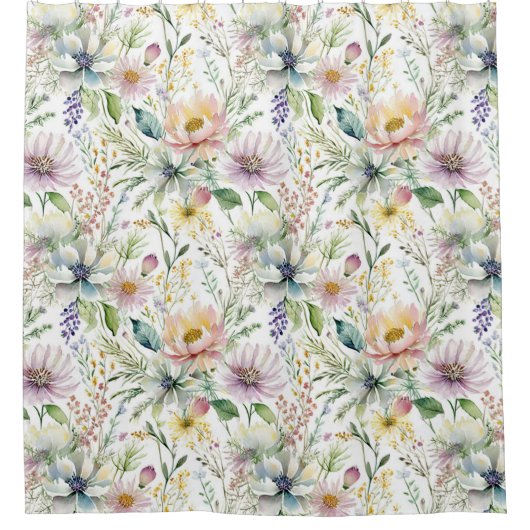  pastelbloemmotief douchegordijn (Voorkant)