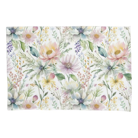  pastelbloemmotief kussensloop (Voorkant)