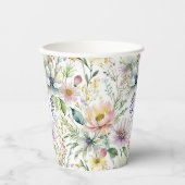  pastelbloemmotief papieren bekers (Voorkant)