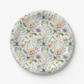 pastelbloemmotief papieren bordje (Voorkant)