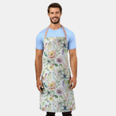  pastelbloemmotief schort (Gedragen)
