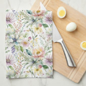 pastelbloemmotief theedoek (Quarter Fold)