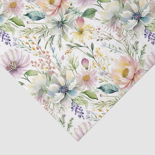 pastelbloemmotief tissuepapier (Detail)