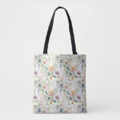  pastelbloemmotief tote bag (Voorkant)
