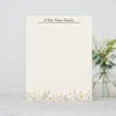 pastelbloemrand briefhoofd (Staand voorkant)