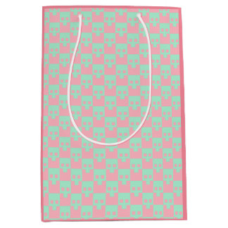Pastelblok schedels in roze en munt medium cadeauzakje