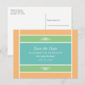 Pastelblok - Tropische kleuren - Sla de datum op Aankondigingskaart (Voorkant / Achterkant)